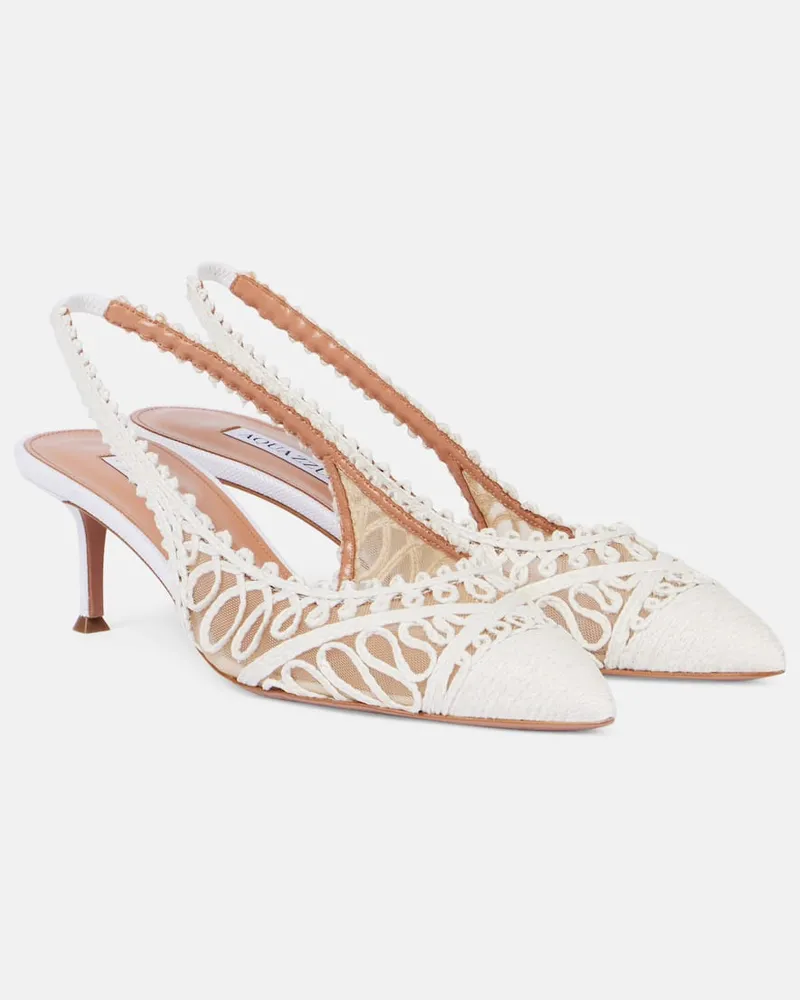 Aquazzura Slingback-Pumps Kahlo 50 Beige