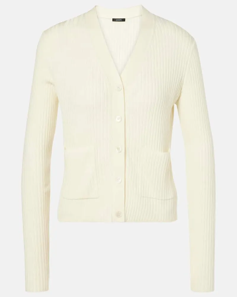 Joseph Cardigan aus Rippstrick Weiss