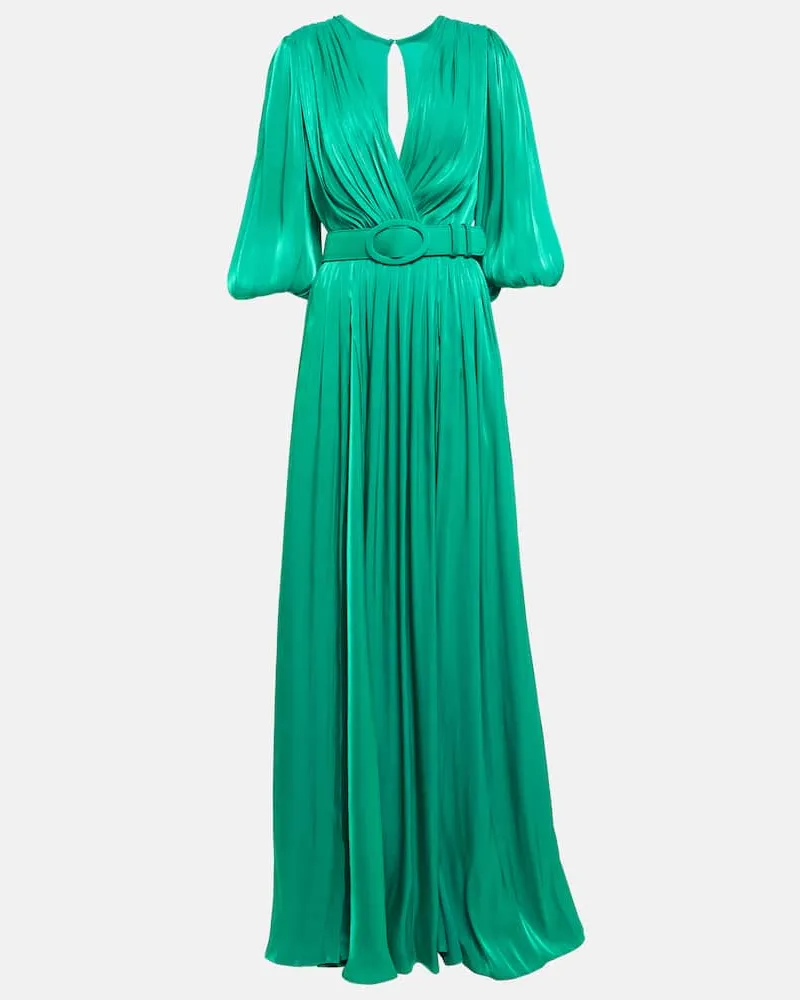 COSTARELLOS Robe Brennie aus Georgette Grün