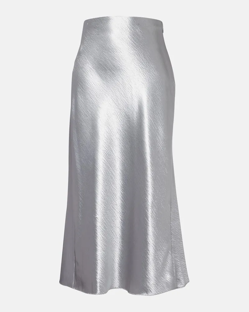 Tory Burch Midirock aus Satin Silber