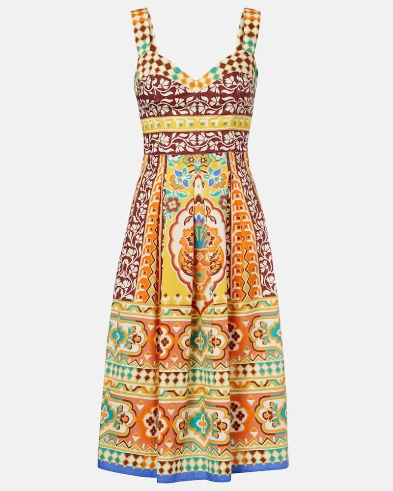 Etro Bedrucktes Midikleid aus Baumwolle Multicolor