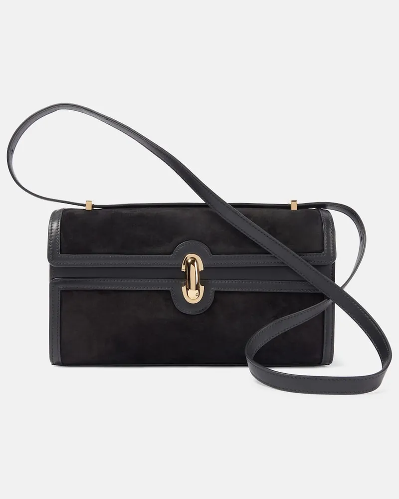 SAVETTE Schultertasche Symmetry 26 aus Veloursleder Schwarz