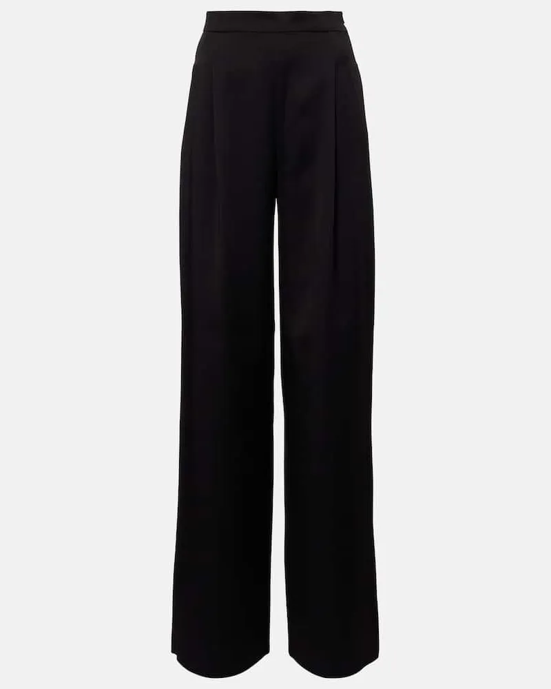Max Mara Weite High-Rise-Hose Msecono Schwarz