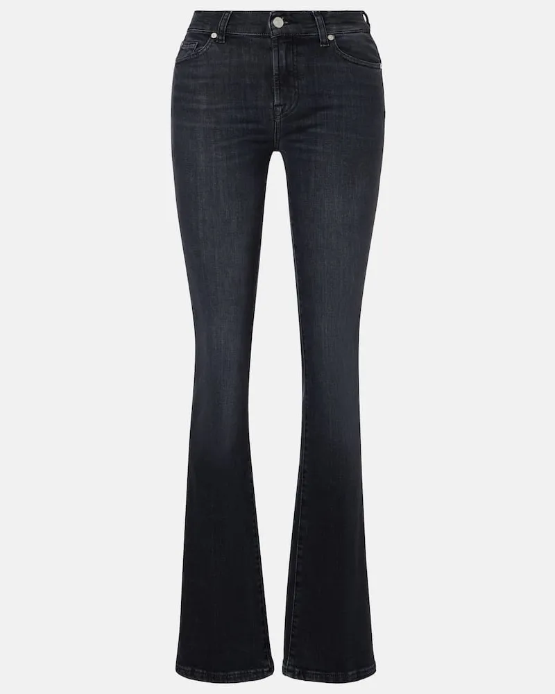 7 for all mankind Mid-Rise Bootcut Flared Jeans Schwarz