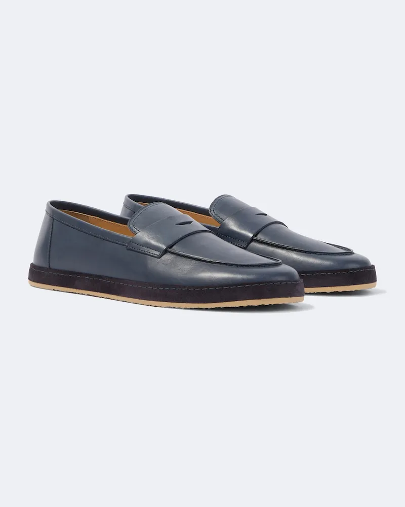 Brunello Cucinelli Loafers aus Leder Blau