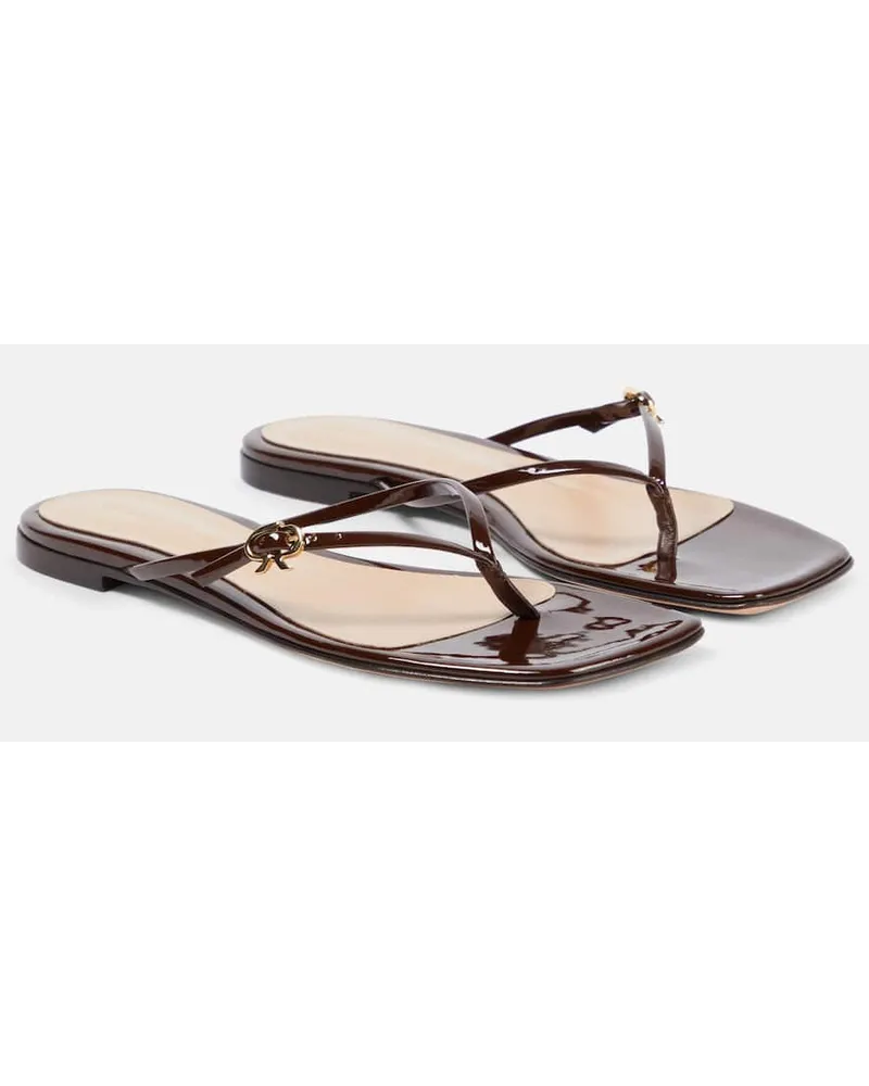 Gianvito Rossi Sandalen aus Lackleder Braun