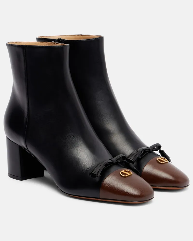 Valentino Garavani Ankle Boots Valet Du Roi aus Leder Schwarz