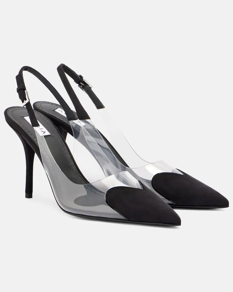 Alaïa Alaïa Slingback-Pumps Cœur 90 mit Veloursleder Schwarz