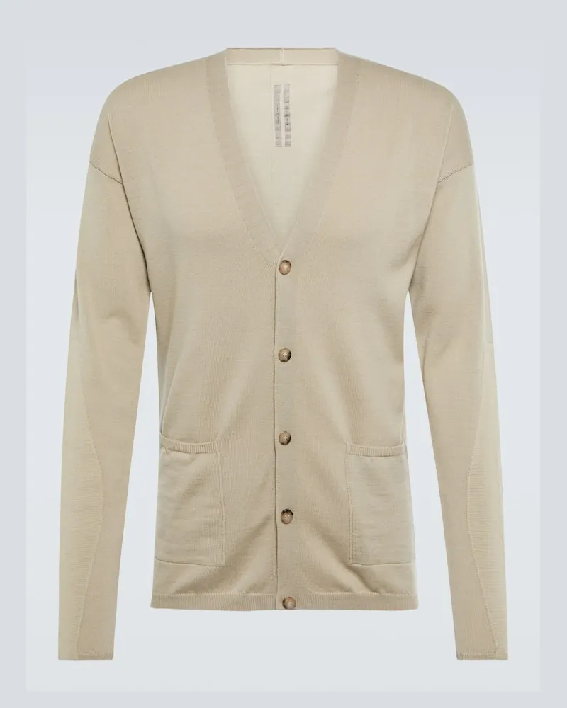 Rick Owens Cardigan Peter aus Wolle und Baumwolle Weiß