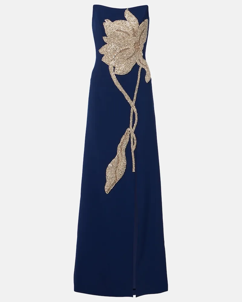COSTARELLOS Robe Fara aus Crêpe Blau
