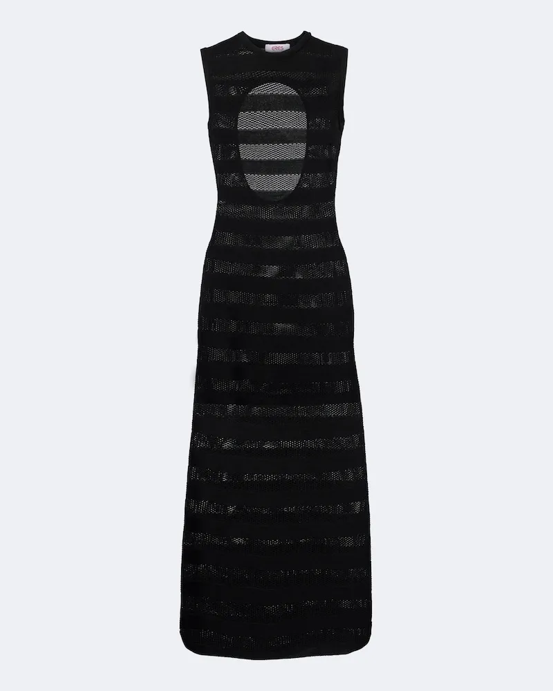 Eres Midikleid Reguliere aus einem Baumwollgemisch Schwarz