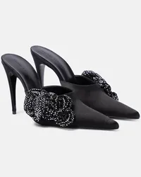 Magda Butrym Verzierte Mules aus Satin Schwarz