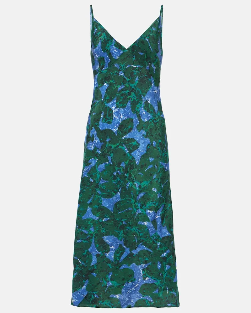 Dries van Noten Bedrucktes Slipdress aus Seide Multicolor