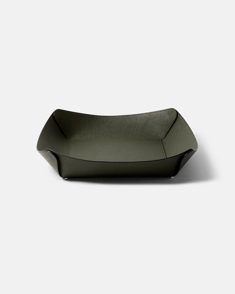 Giobagnara Deko-Schale Safran Large aus Leder Grün