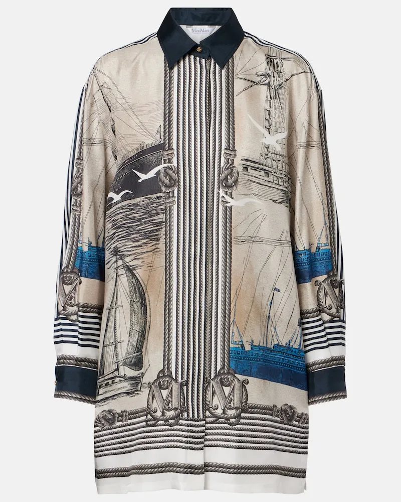 Max Mara Hemd aus Seiden-Twill Grau