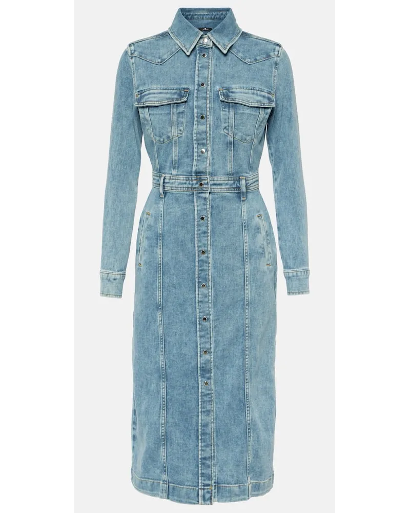 7 for all mankind Midikleid Luxe aus Denim Blau
