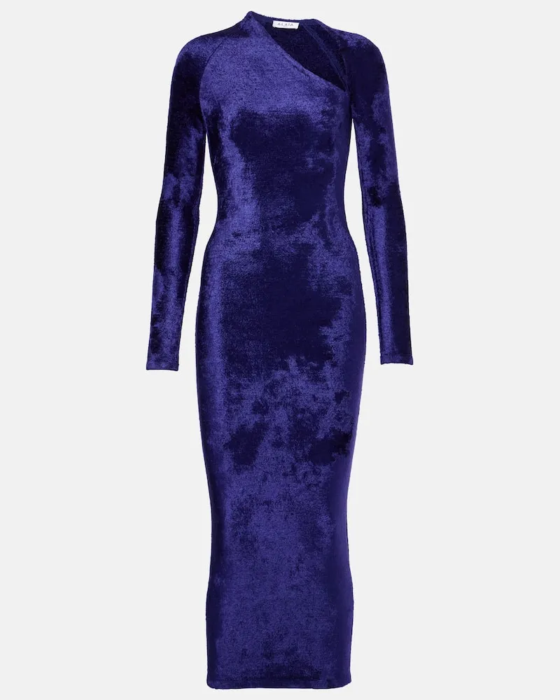 Alaïa Alaïa Midikleid aus Samt Violett