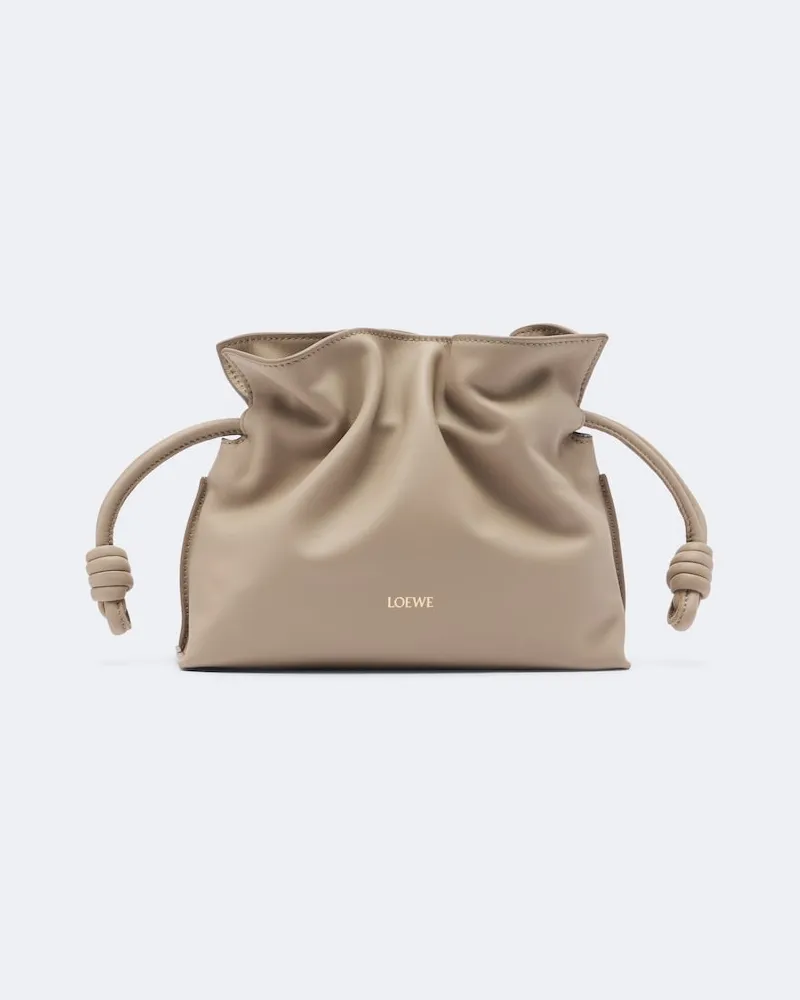 Loewe Clutch Flamenco Mini aus Leder Beige