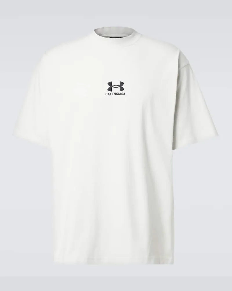 Balenciaga X Under Armour® T-Shirt aus Baumwoll-Jersey Weiß