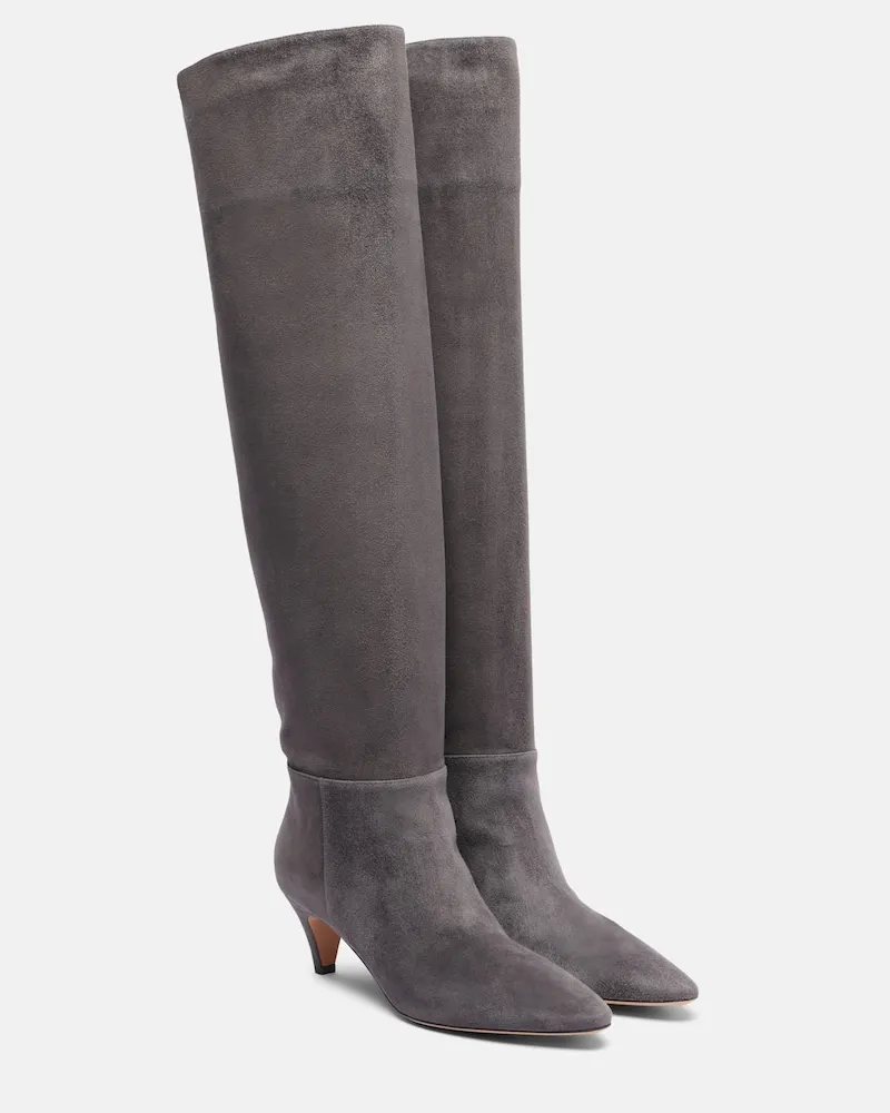 Gianvito Rossi Stiefel Elise 55 aus Veloursleder Grau