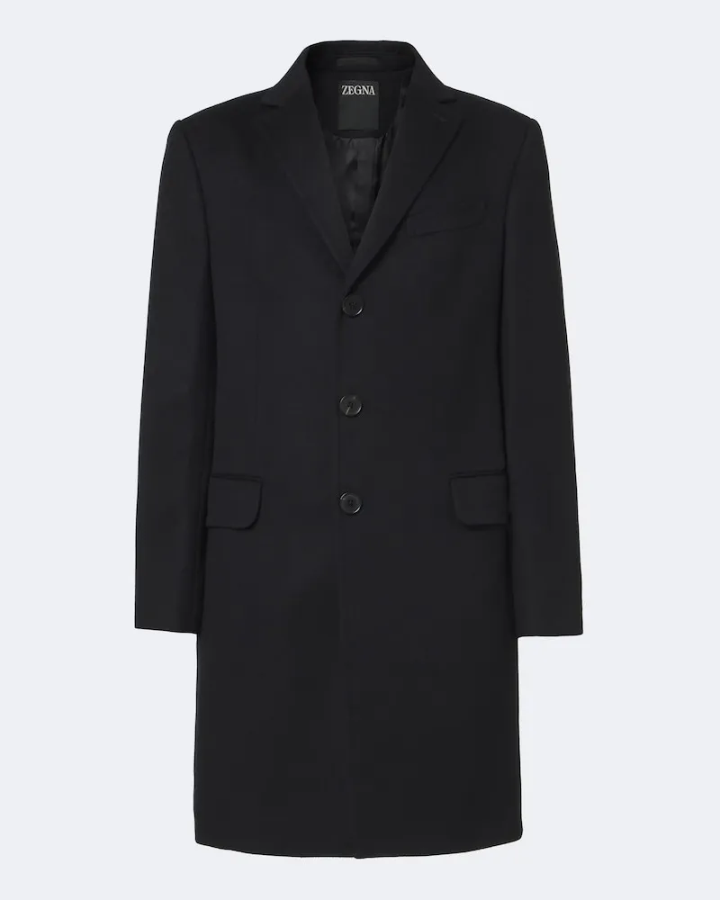 Ermenegildo Zegna Mantel aus einem Woll- und Kaschmirgemisch Schwarz