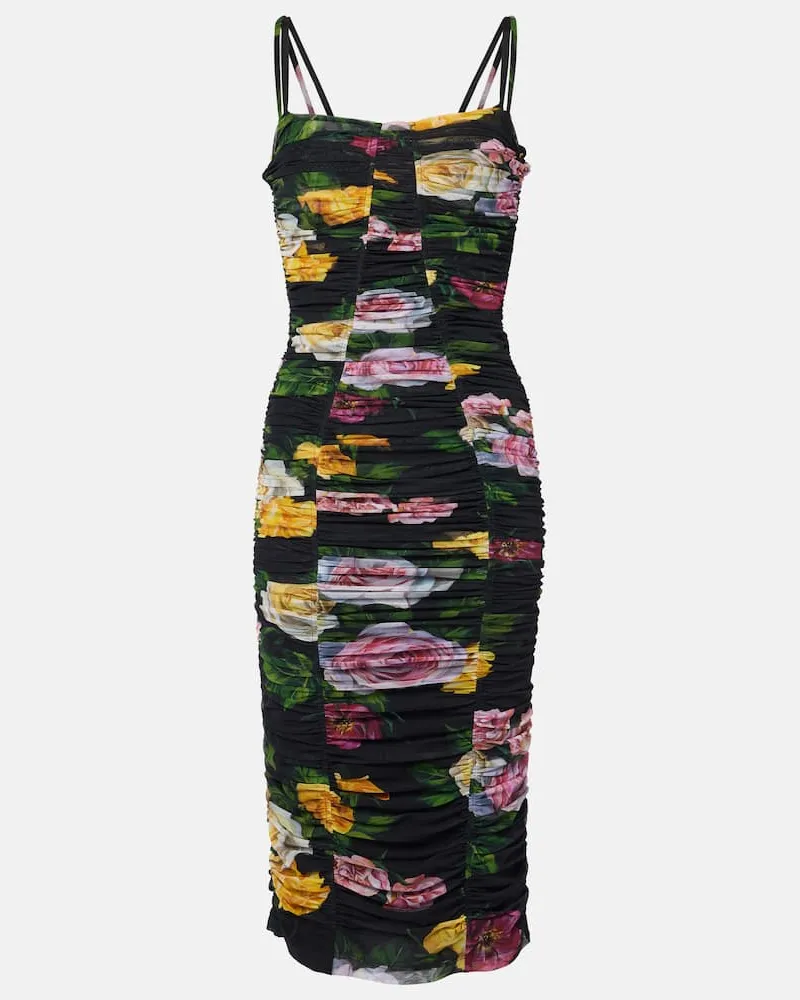 Dolce & Gabbana Midikleid aus Tüll Multicolor