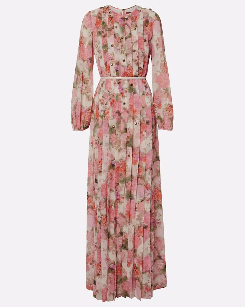 Max Mara Verziertes Maxikleid Weiß