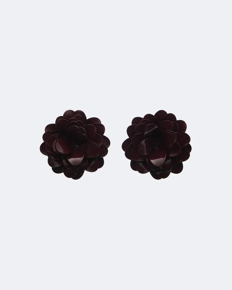 Victoria Beckham Ohrringe Bunched Petal Burgunderrot