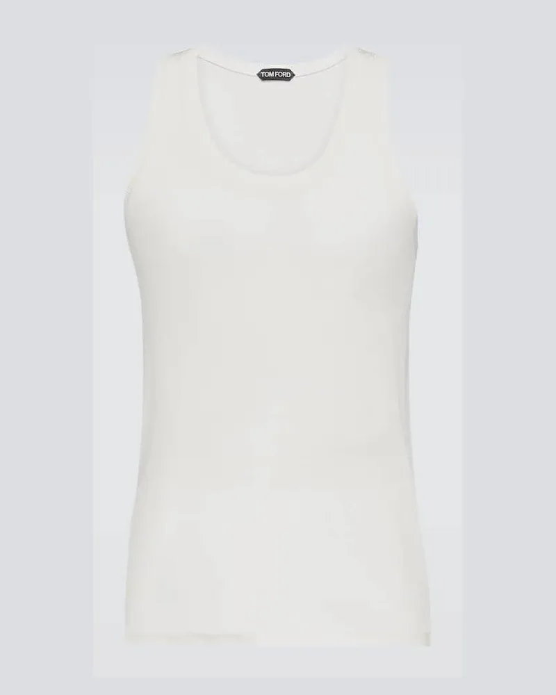 Tom Ford Top aus Rippstrick Weiß