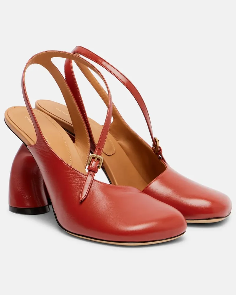 Dries van Noten Slingback-Pumps 95 aus Leder Rot