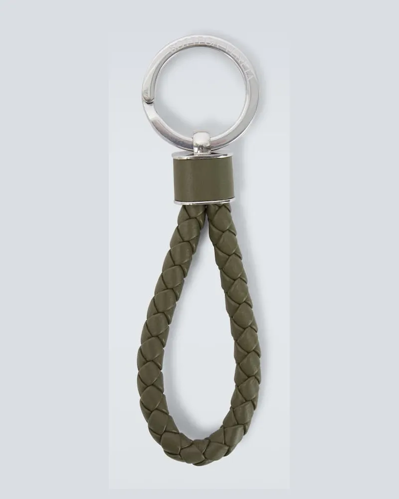 Bottega Veneta Schlüsselanhänger Intreccio aus Leder Grün