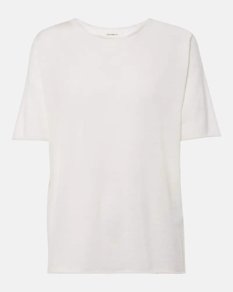 Lisa Yang T-Shirt Ari aus Kaschmir Weiß