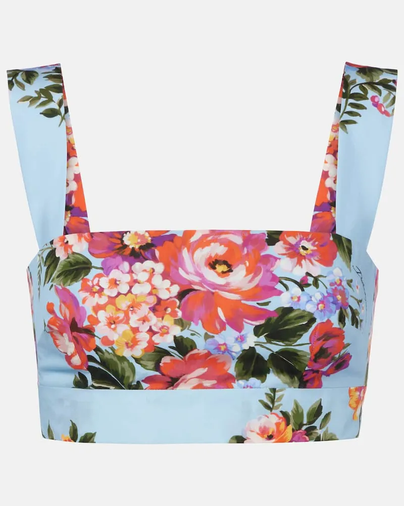 Dolce & Gabbana Cropped-Top aus Baumwolle Blau