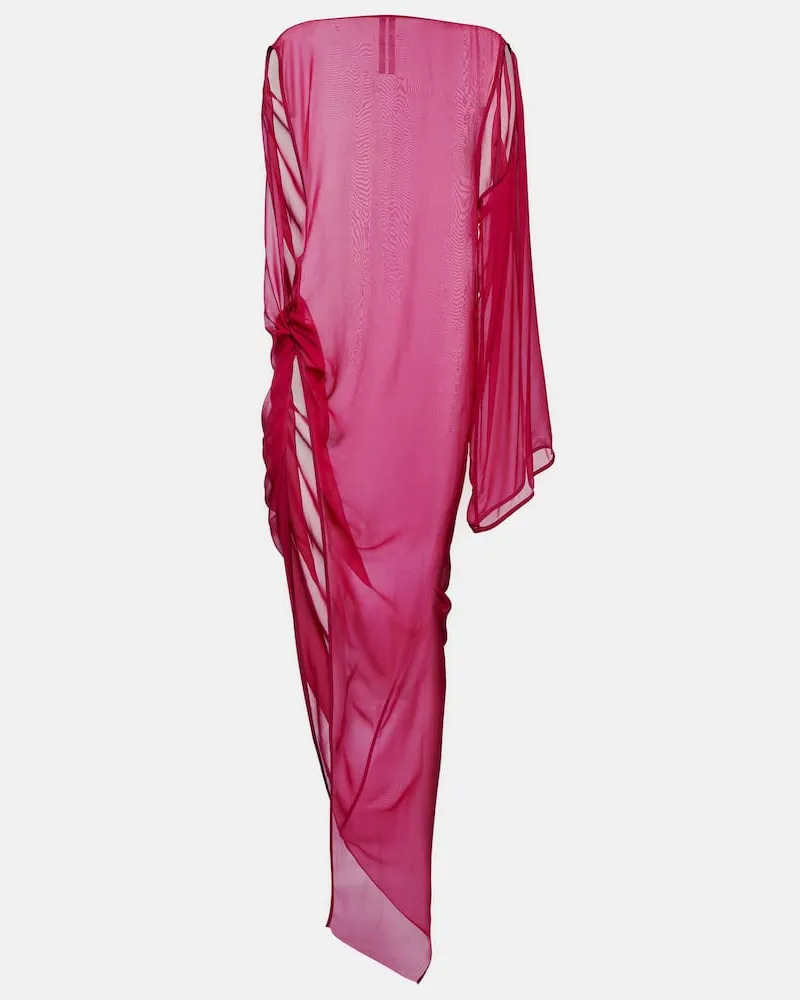 Rick Owens Maxikleid Abito aus Seide Rosa