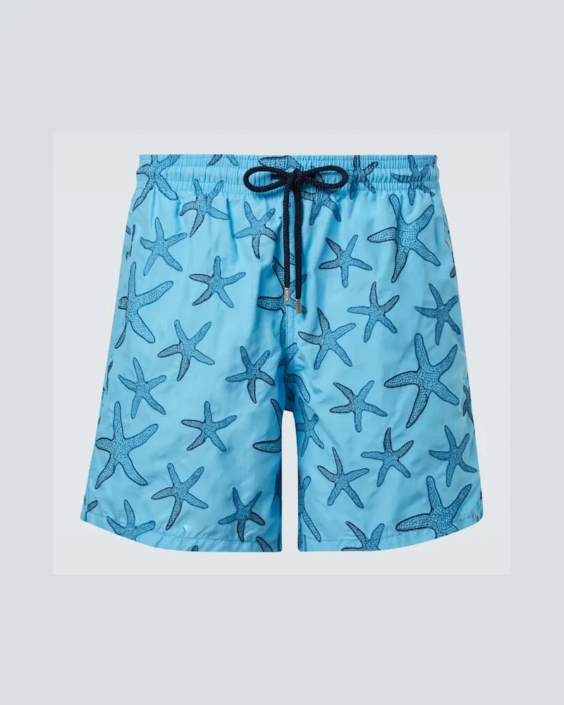 Vilebrequin Bedruckte Badeshorts Mistral Blau