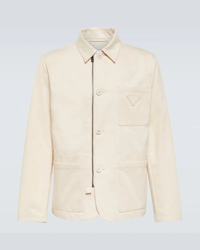 Prada Blouson aus Baumwolle Weiß