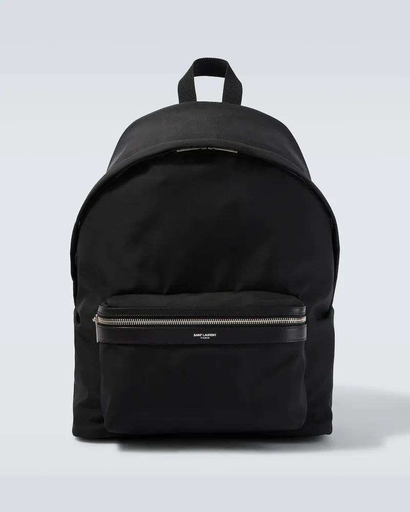 Saint Laurent Rucksack City aus Canvas mit Leder Schwarz