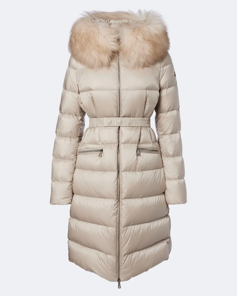 Moncler Daunenmantel Boedic mit Shearling Beige
