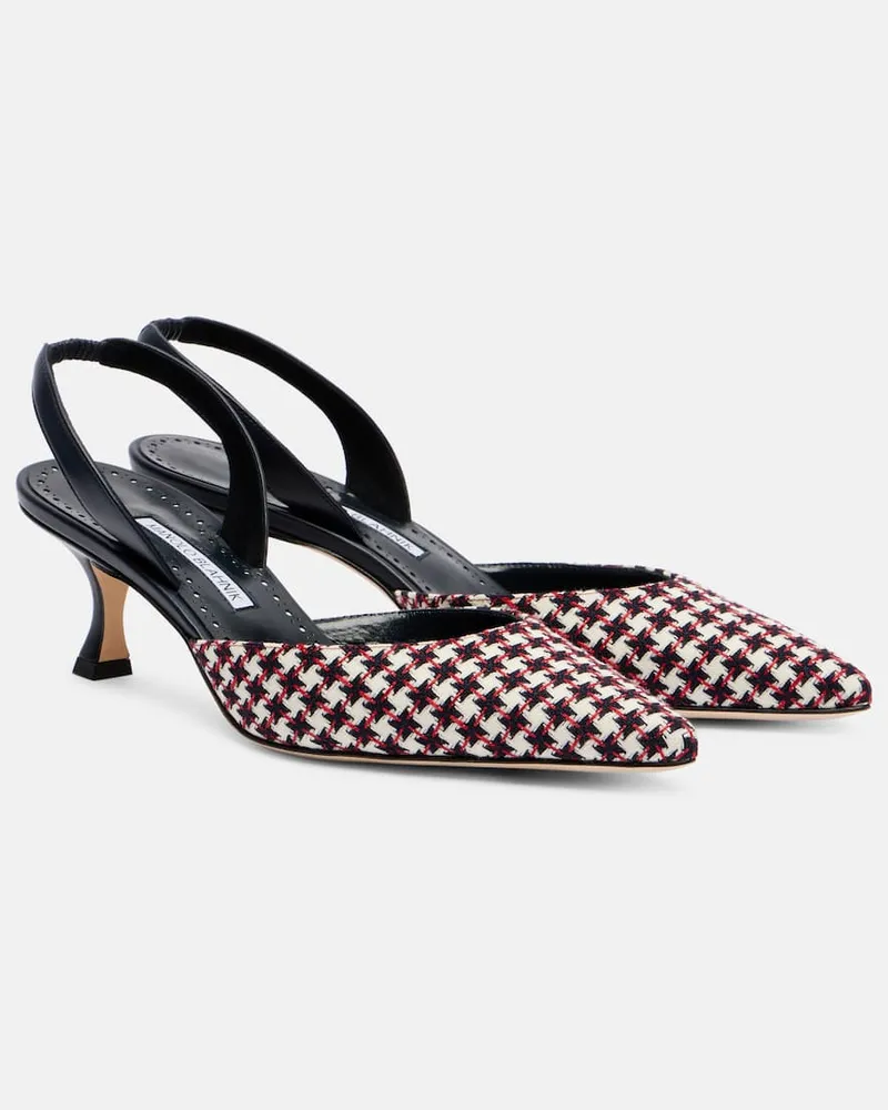 Manolo Blahnik Slingback-Pumps Carolyne 50 Weiß