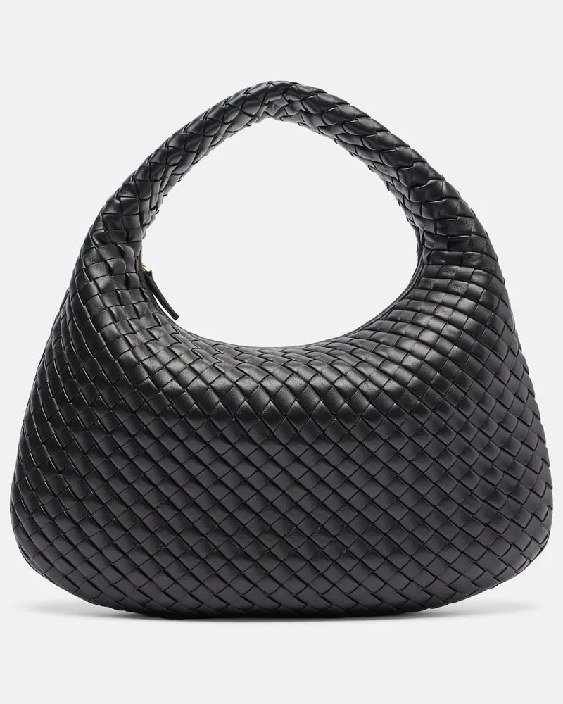 Bottega Veneta Schultertasche Veneta Medium aus Leder Schwarz