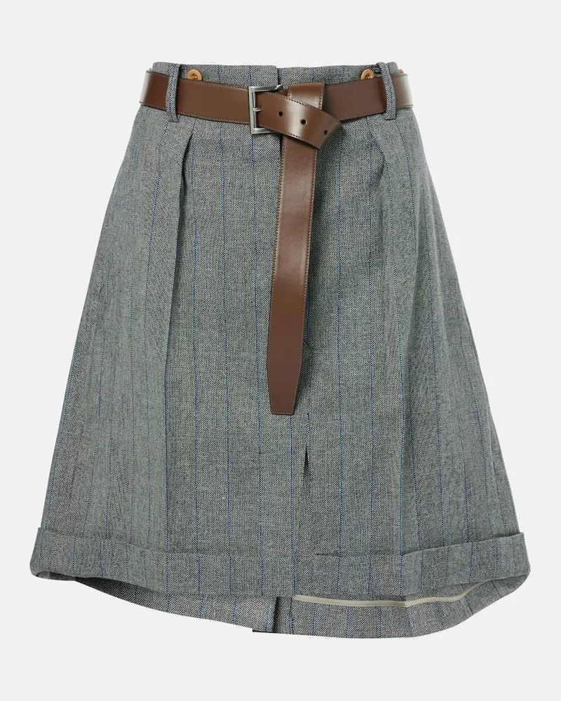 Prada Midirock aus Wolle Grau