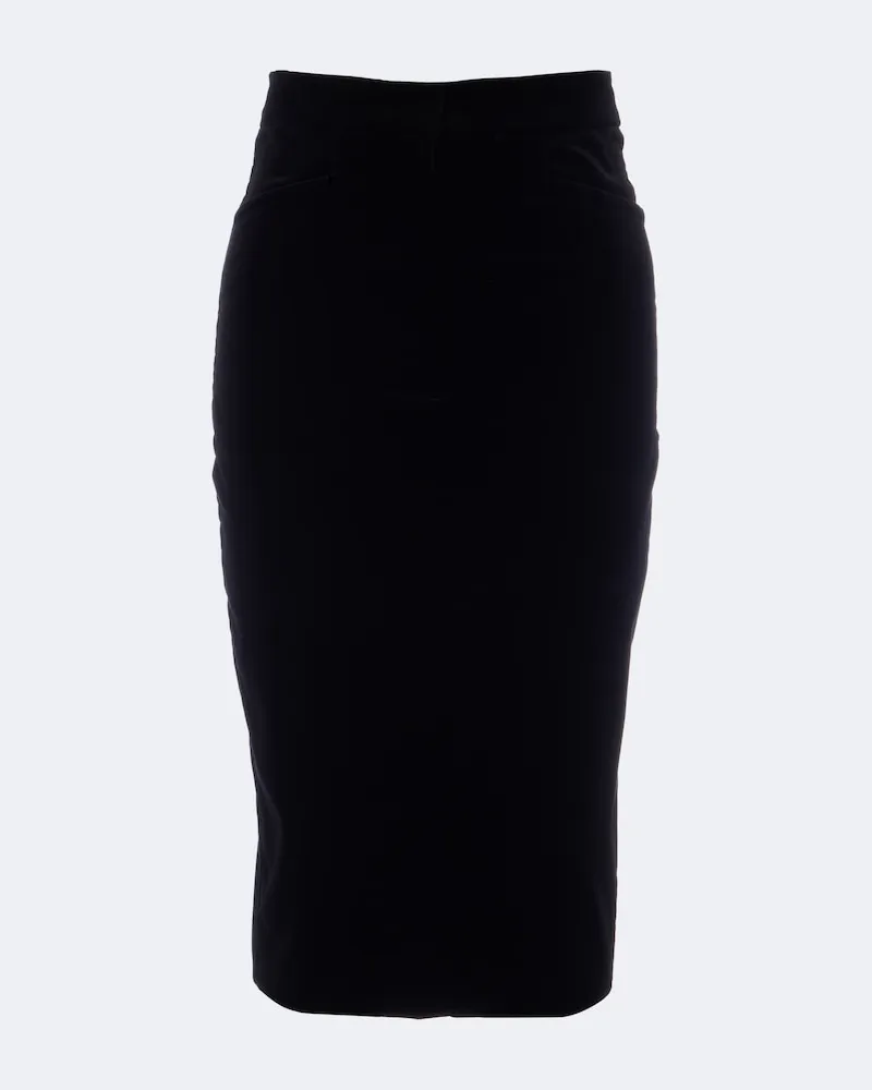 Max Mara Bleistiftrock Elegante aus Baumwollsamt Schwarz