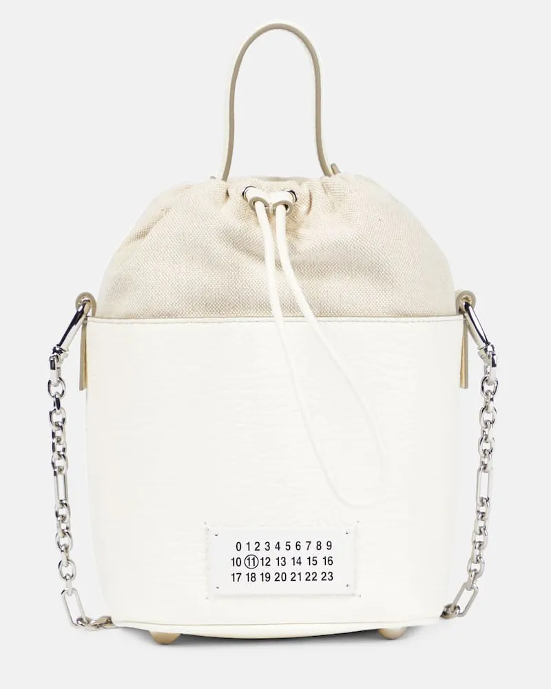 Maison Margiela Bucket Bag 5AC aus Leder Weiß