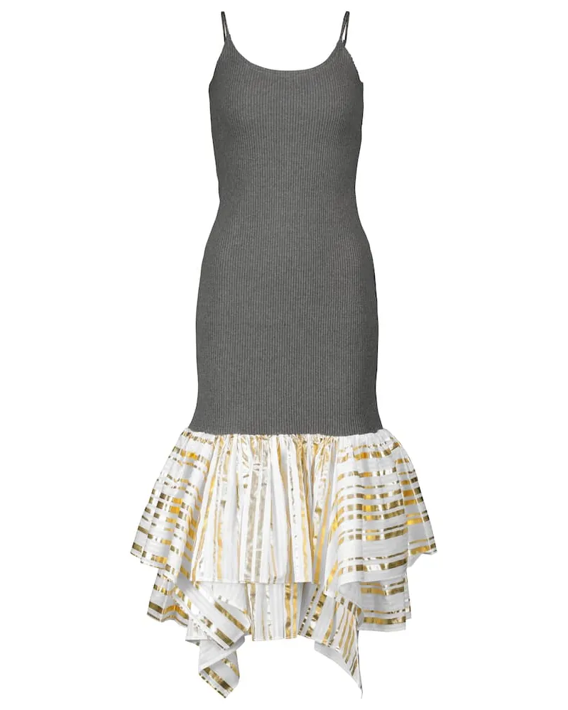 J.W.Anderson Midikleid aus Baumwolle und Satin Multicolor