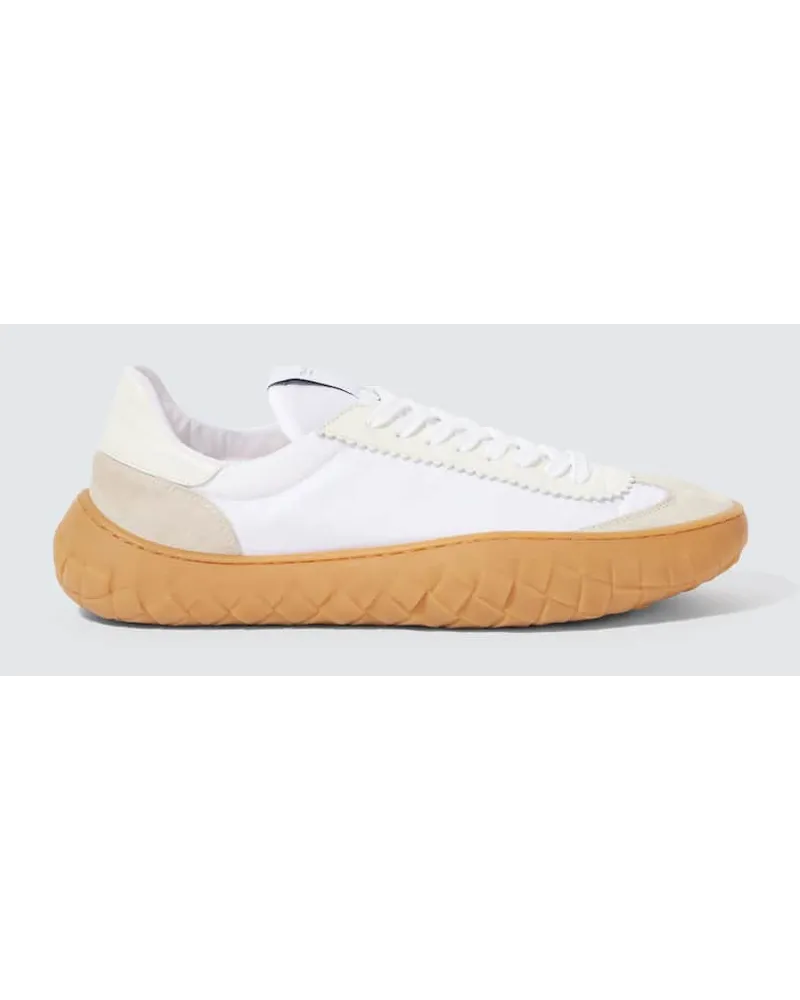 Bottega Veneta Sneakers Spoutnik mit Veloursleder Weiss