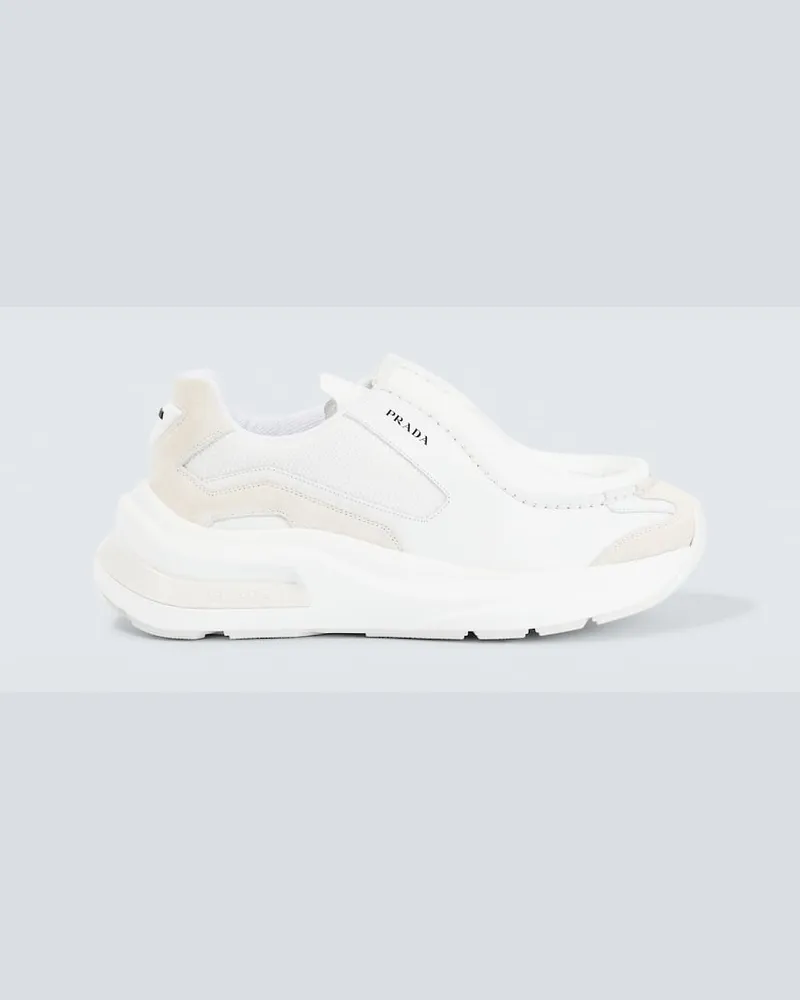 Prada Sneakers Systeme aus Leder Weiß