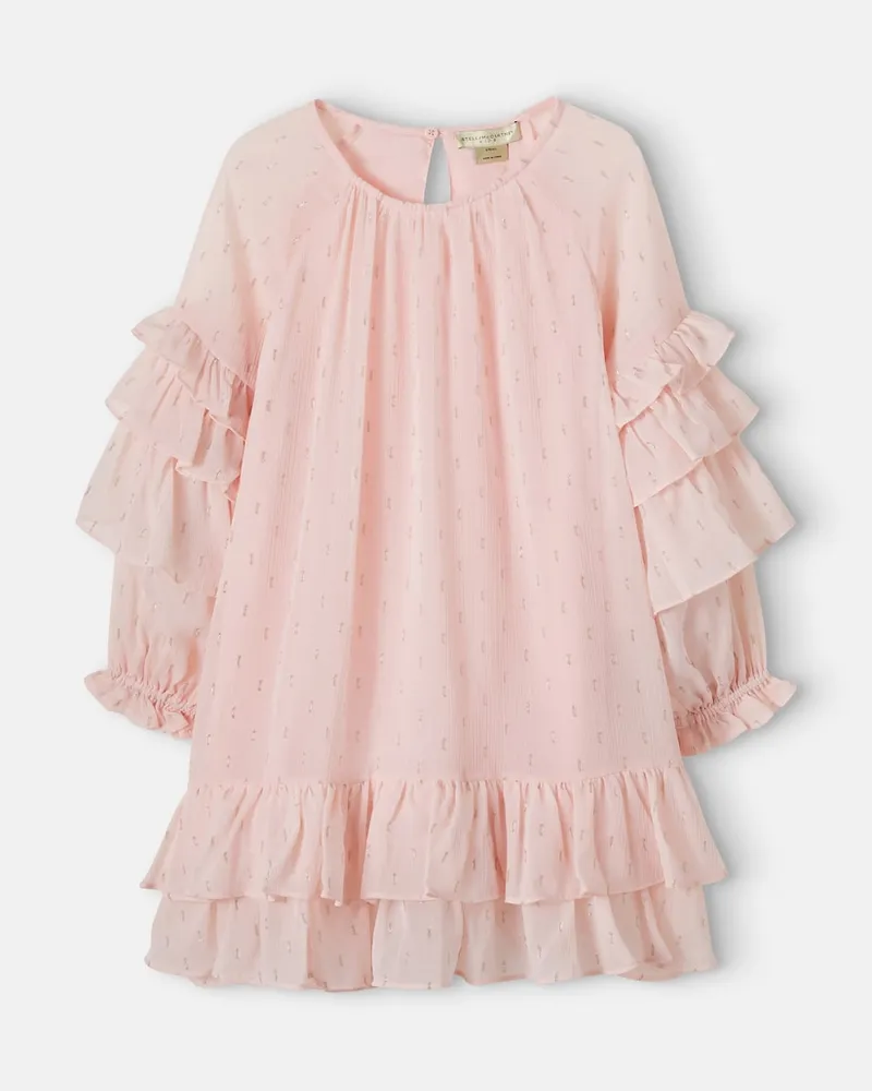 Stella McCartney Kids Kleid aus Fil Coupé Rosa