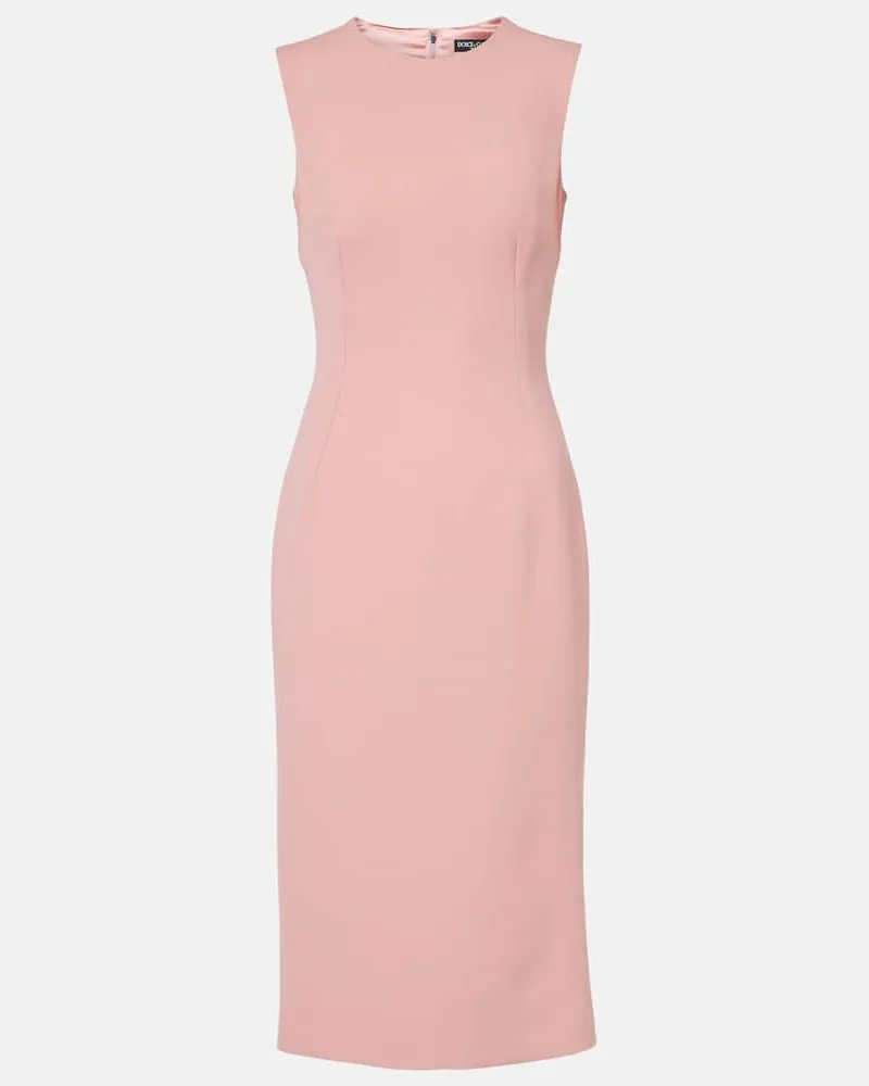 Dolce & Gabbana Midikleid aus Schurwolle Pink