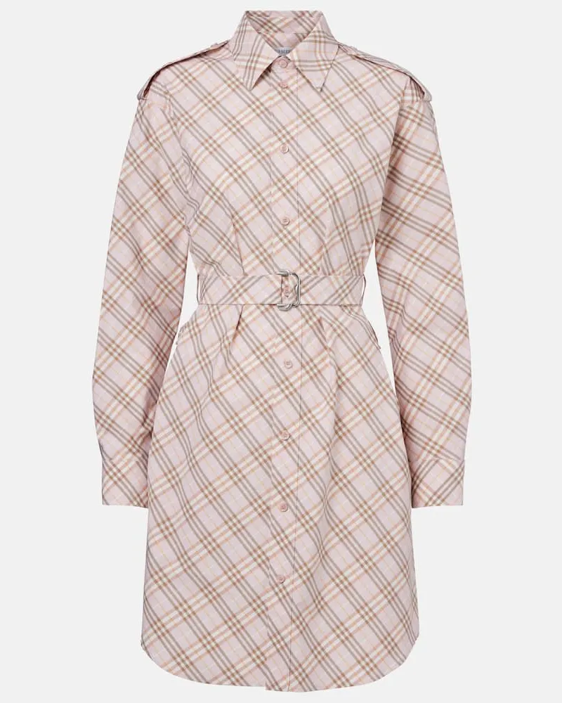 Burberry Hemdblusenkleid Burberry Check aus Baumwolle Rosa
