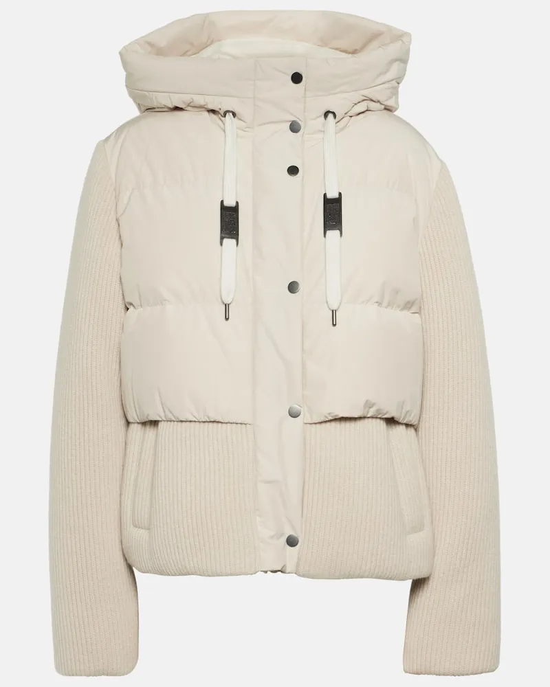 Brunello Cucinelli Daunenjacke aus Kaschmir Weiß